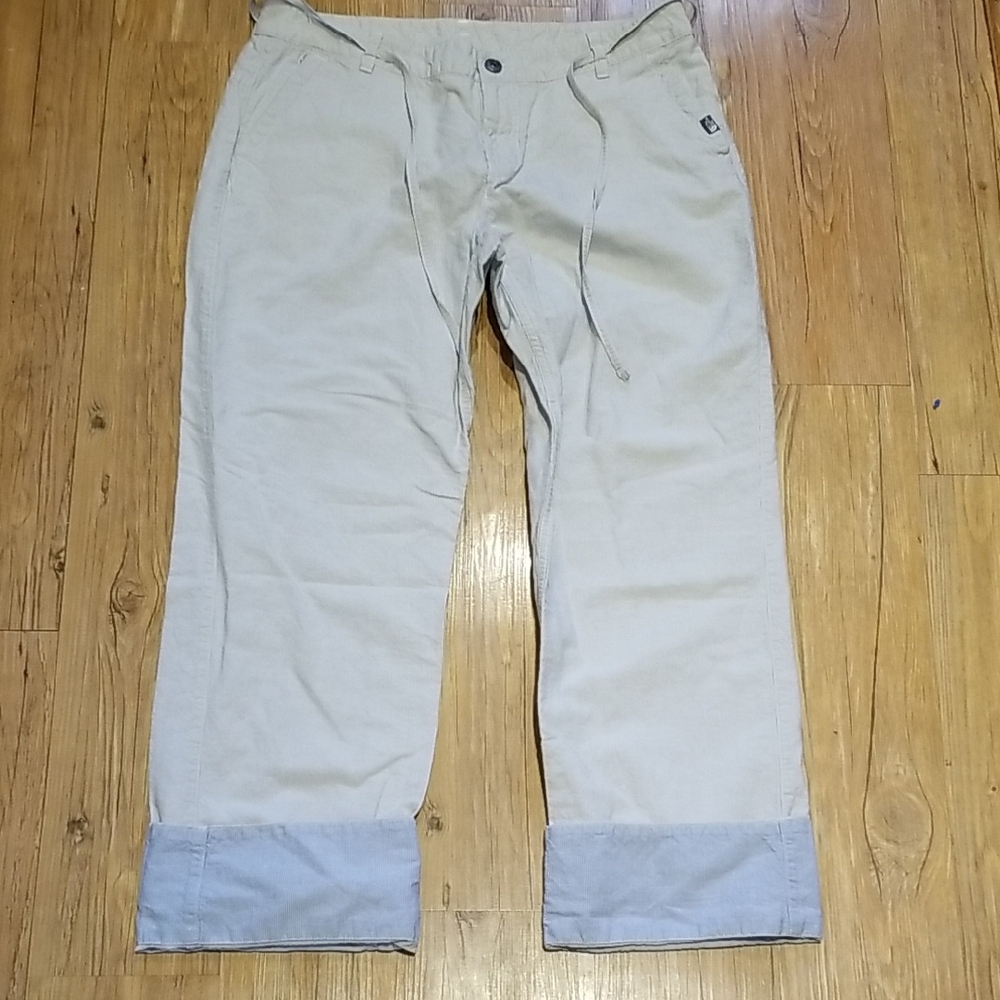 Women's Northface Beige Stripes Accent Blue Pants Sz12